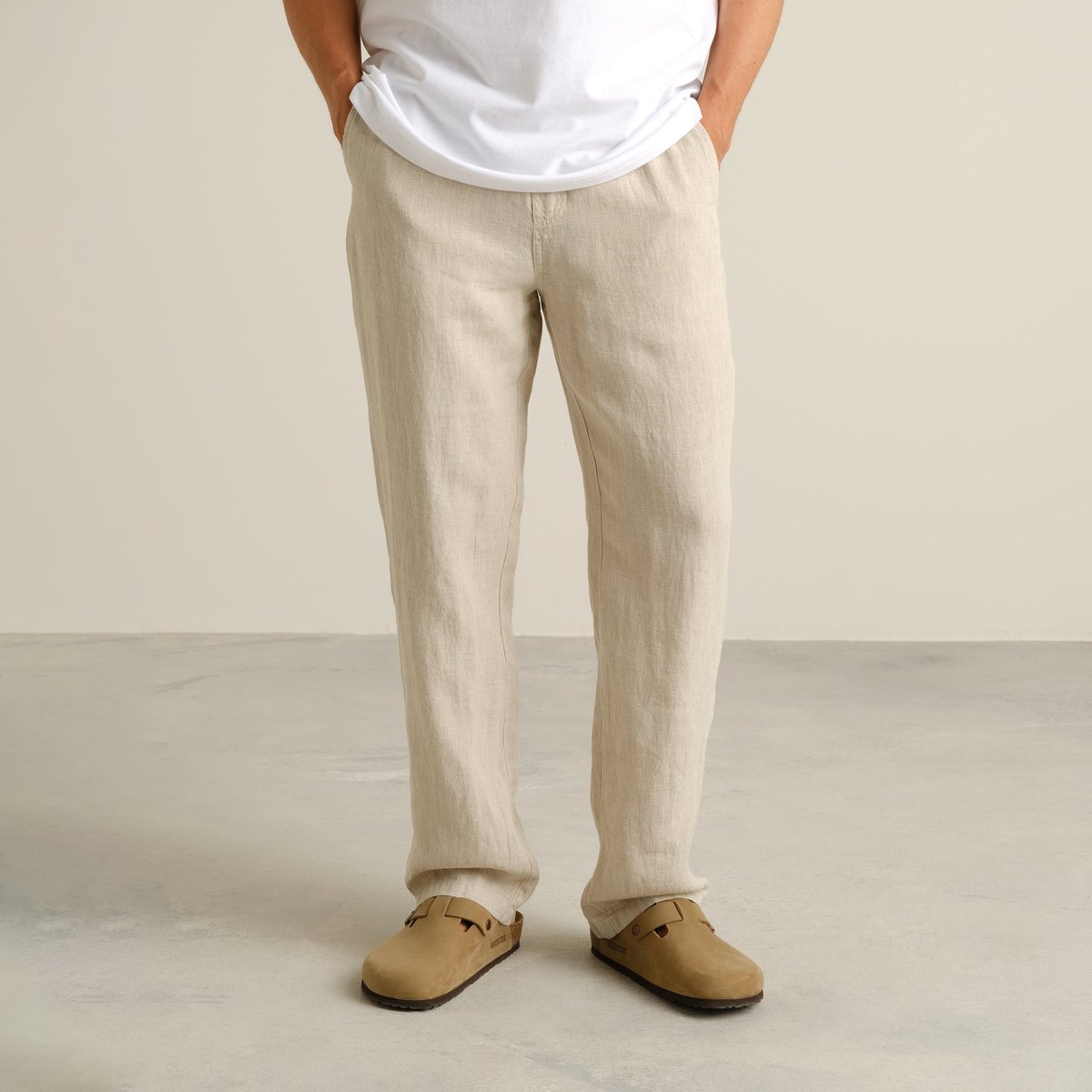 Pants Borrby Linen Ecru