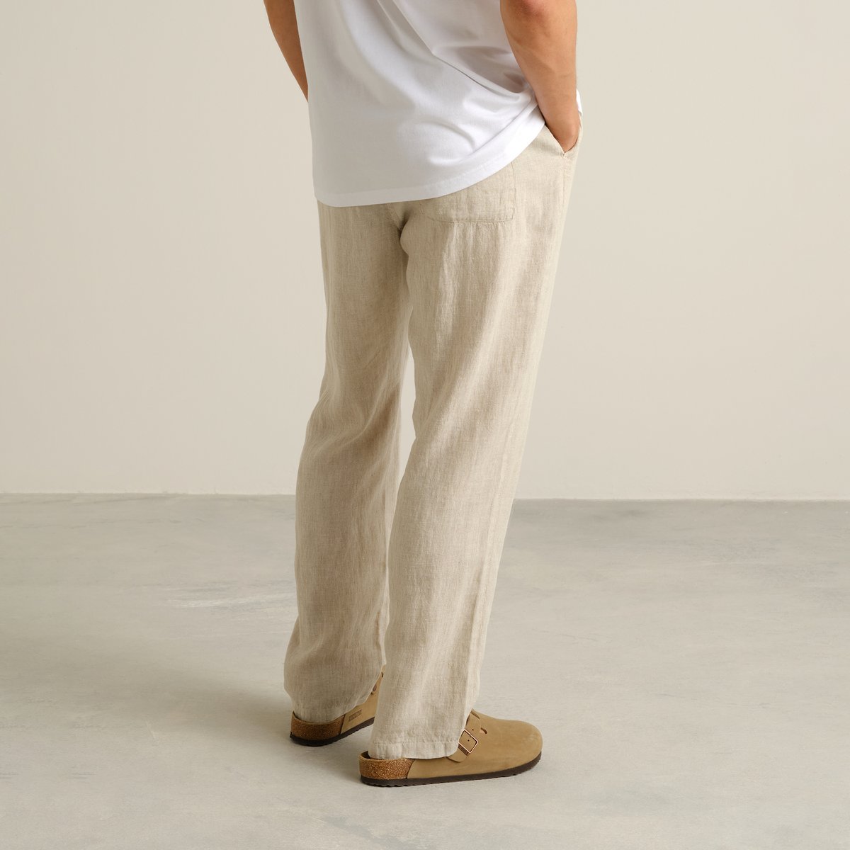Pants Borrby Linen Ecru