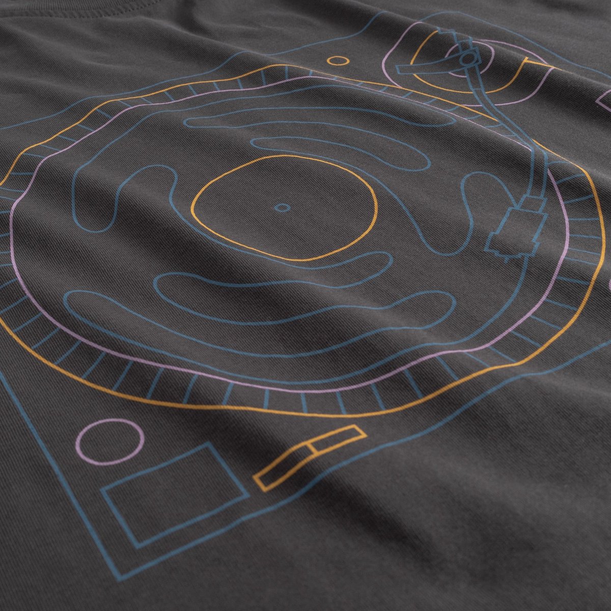 T-shirt Stockholm Turntable Lines Charcoal