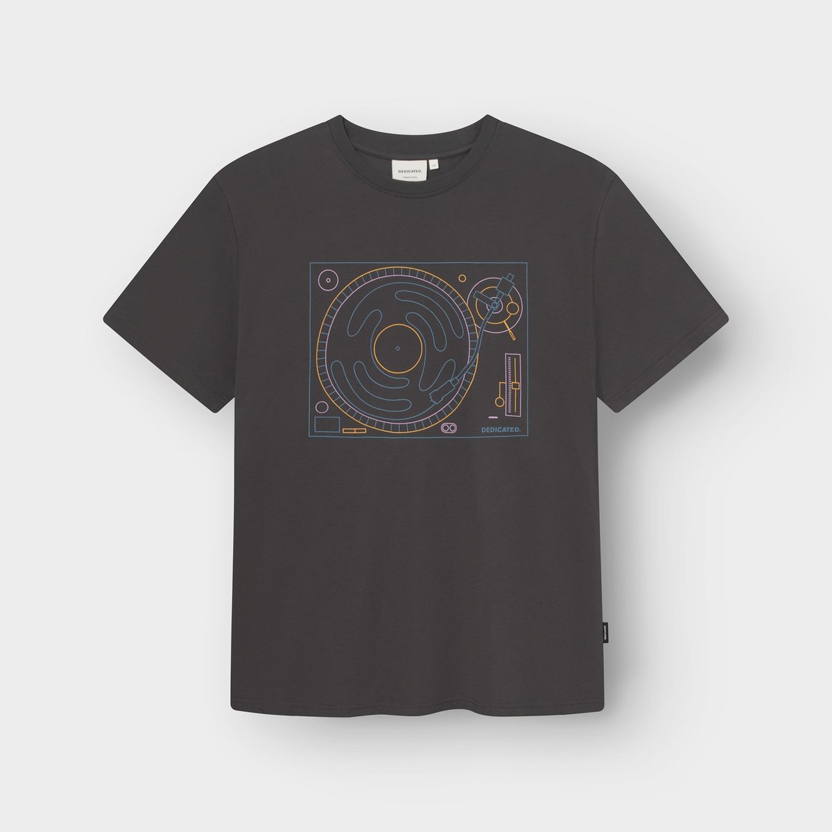 T-shirt Stockholm Turntable Lines Charcoal