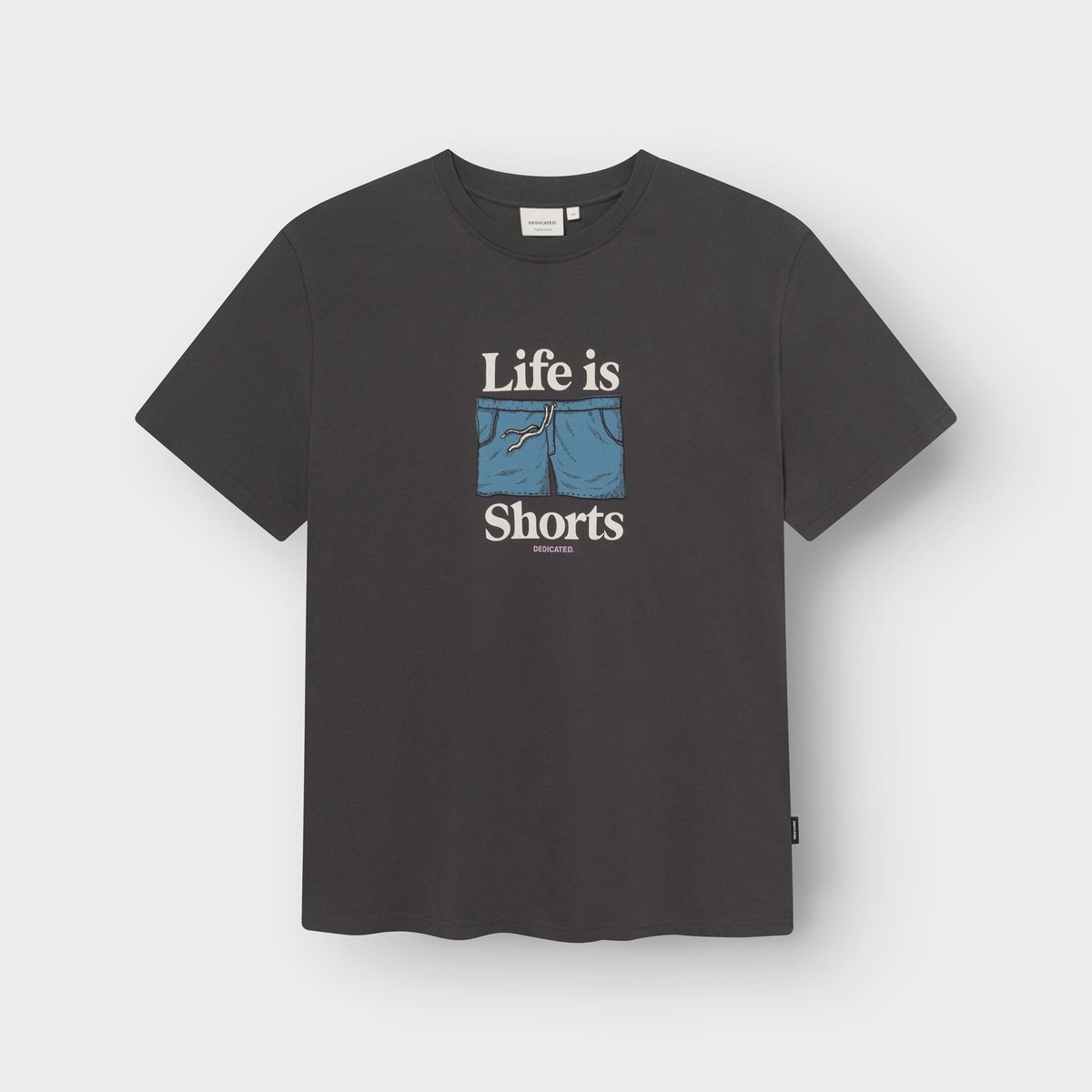 T-shirt Stockholm Life Is Shorts Charcoal