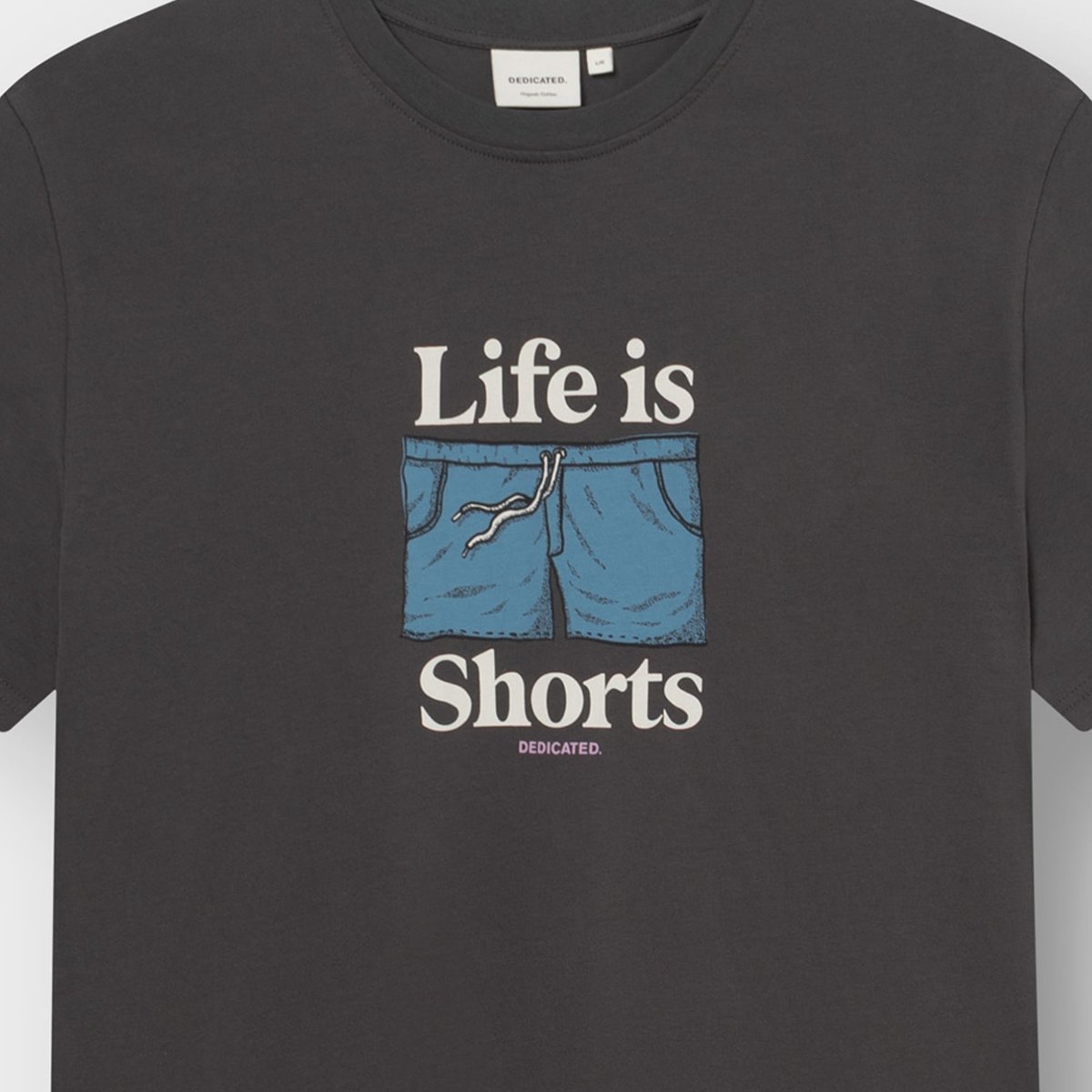 T-shirt Stockholm Life Is Shorts Charcoal