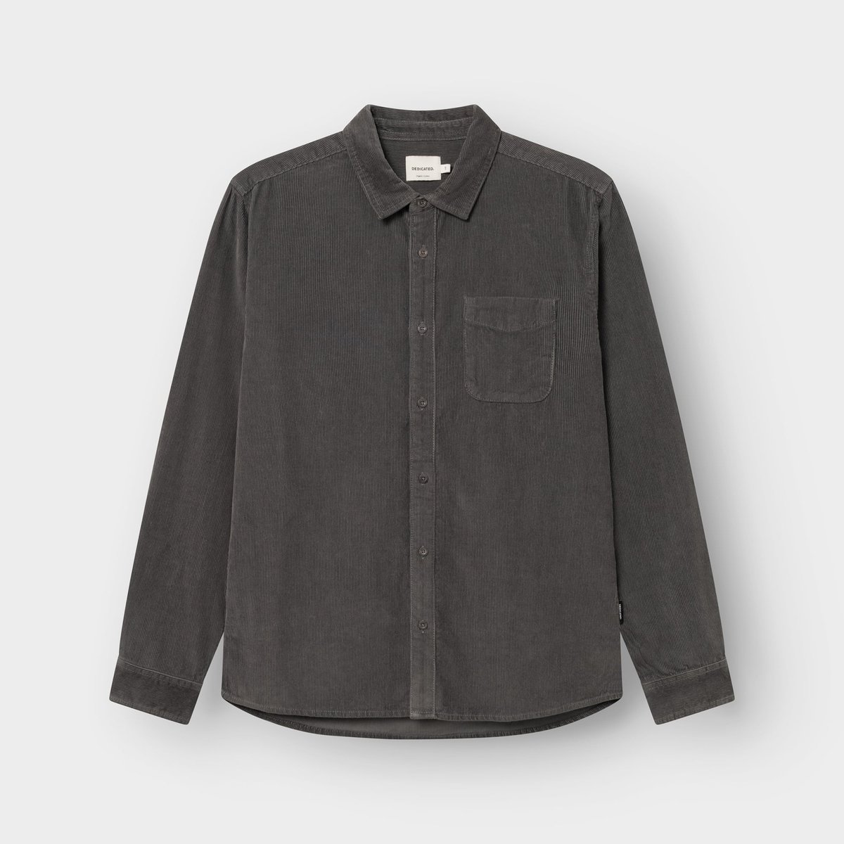 The classic Varberg Corduroy Shirt in Rock Grey, captured in a clean studio shot.