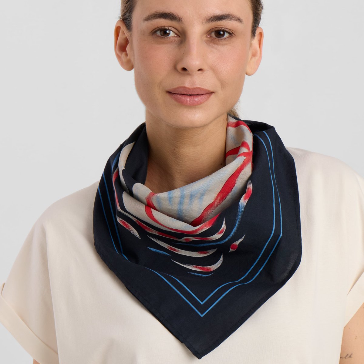 Scarf Kullavik Painted Swans Multi Color