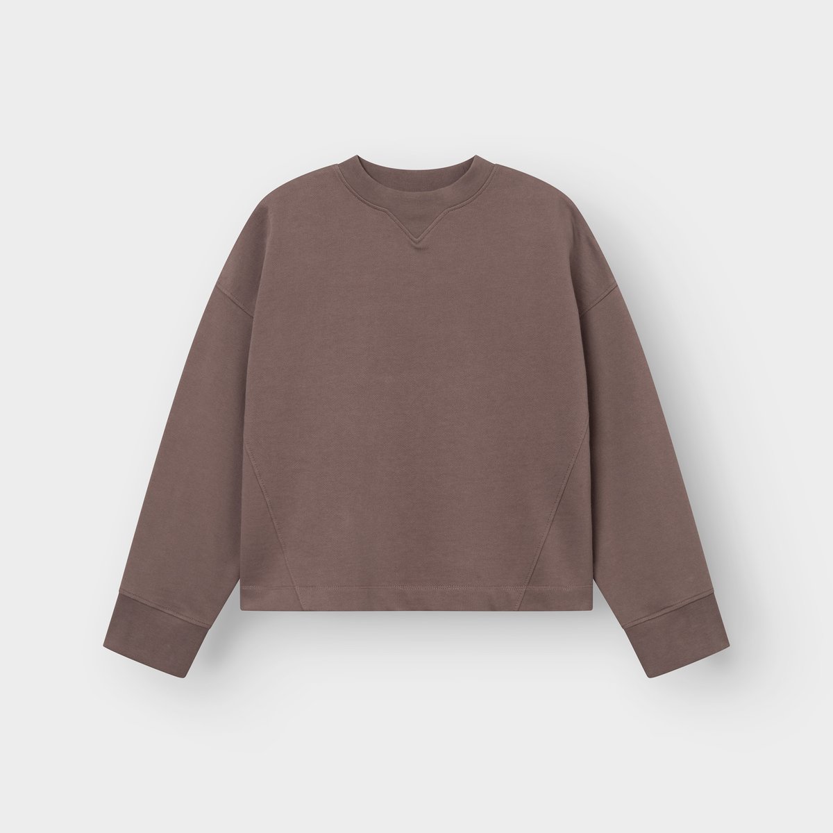 Front view of the Sweatshirt Gia in Sparrow Brown. A relaxed-fit crewneck sweatshirt shown against a plain white background.