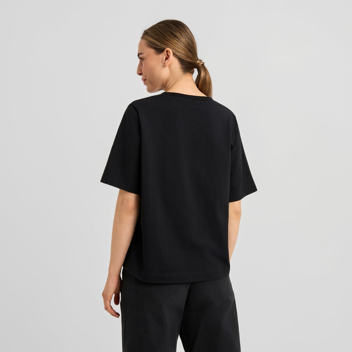 T-shirt Vadstena Cat and Noodles Black