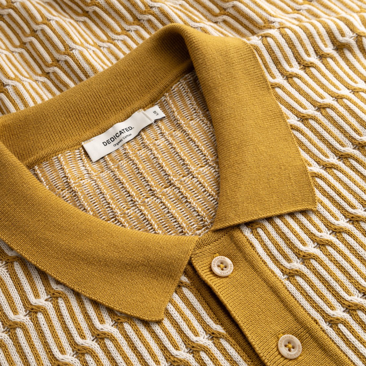 Knitted Polo Nogersund Bronze Yellow