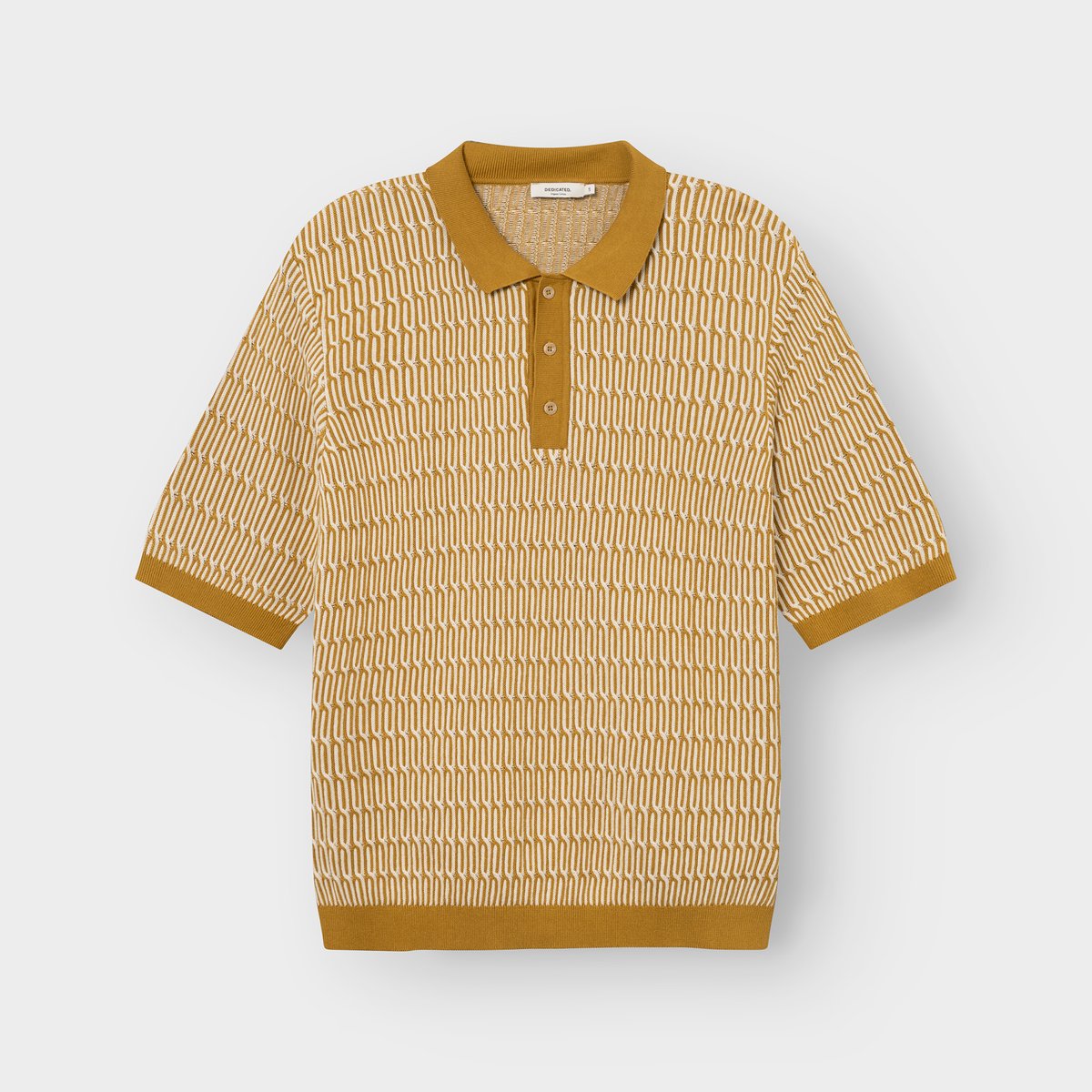 Knitted Polo Nogersund Bronze Yellow
