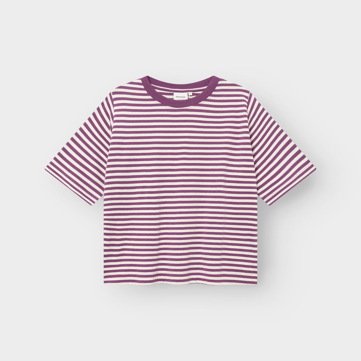 T-shirt Vadstena Stripes Purple/Off-White