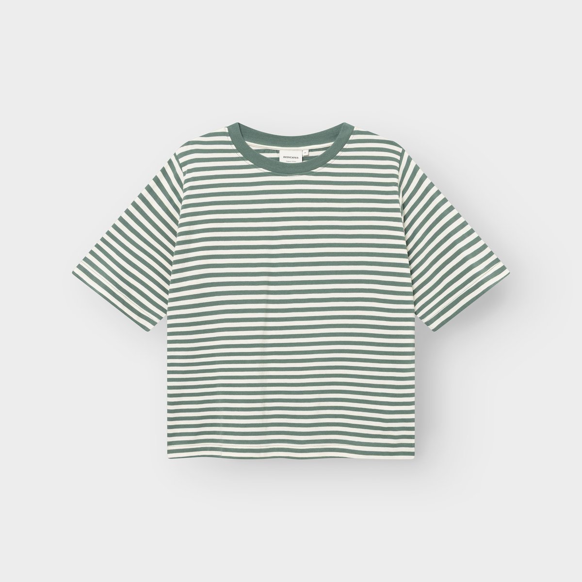 T-shirt Vadstena Stripes Green/Off-White