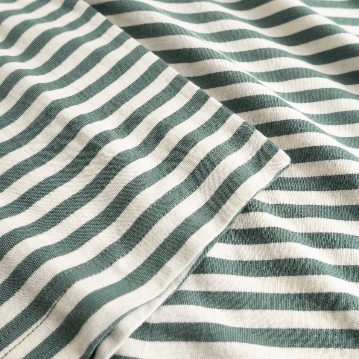 T-shirt Vadstena Stripes Green/Off-White