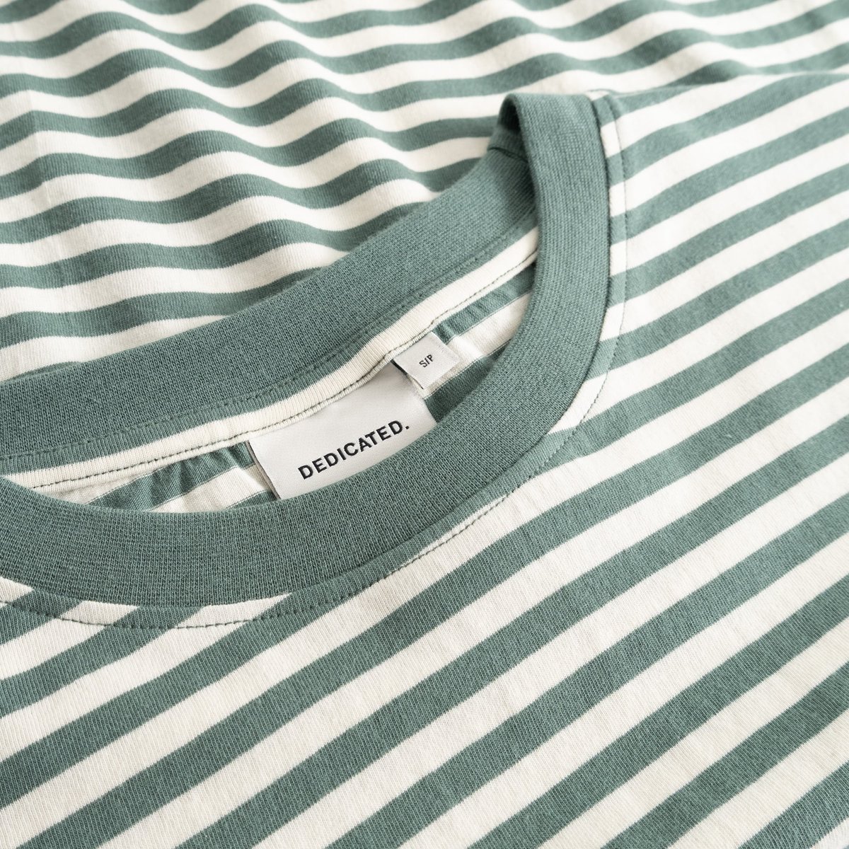 T-shirt Vadstena Stripes Green/Off-White