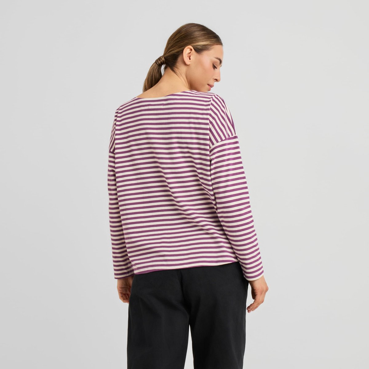 Top Humledal Stripes Purple/Off-White
