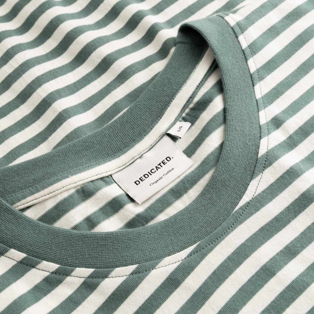 T-shirt Stockholm Stripes Green/Off-White