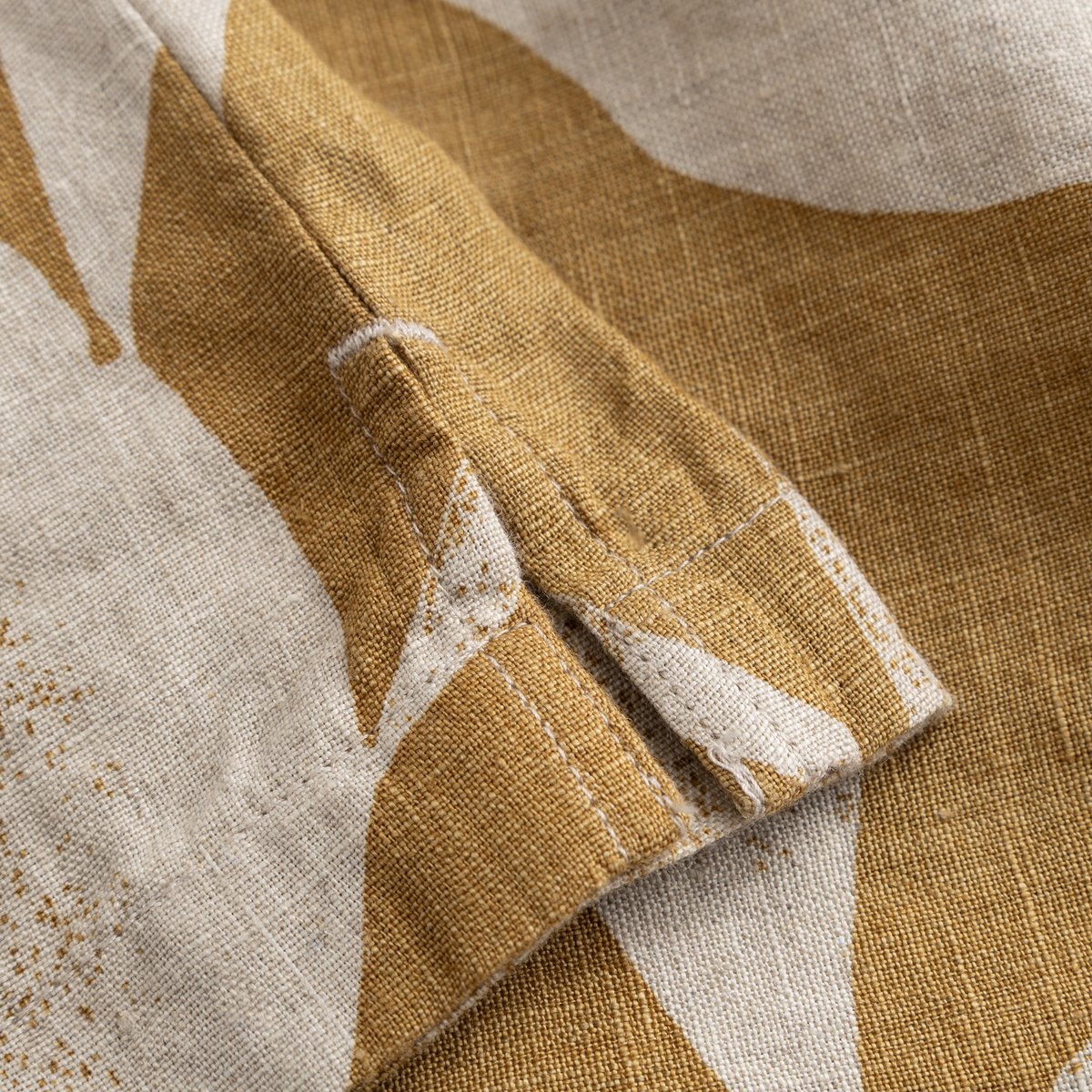 Shirt Marstrand Linen Abstract Leaf Bronze Yellow