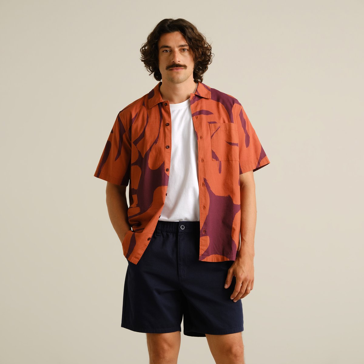 Shirt Brantevik Abstract Coral Fig Red