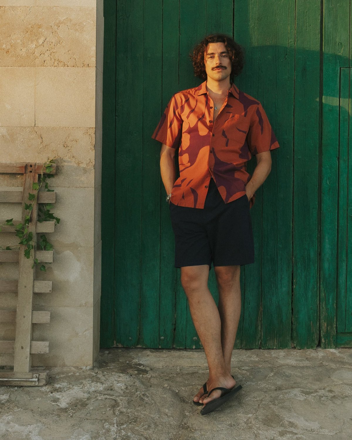 Shirt Brantevik Abstract Coral Fig Red