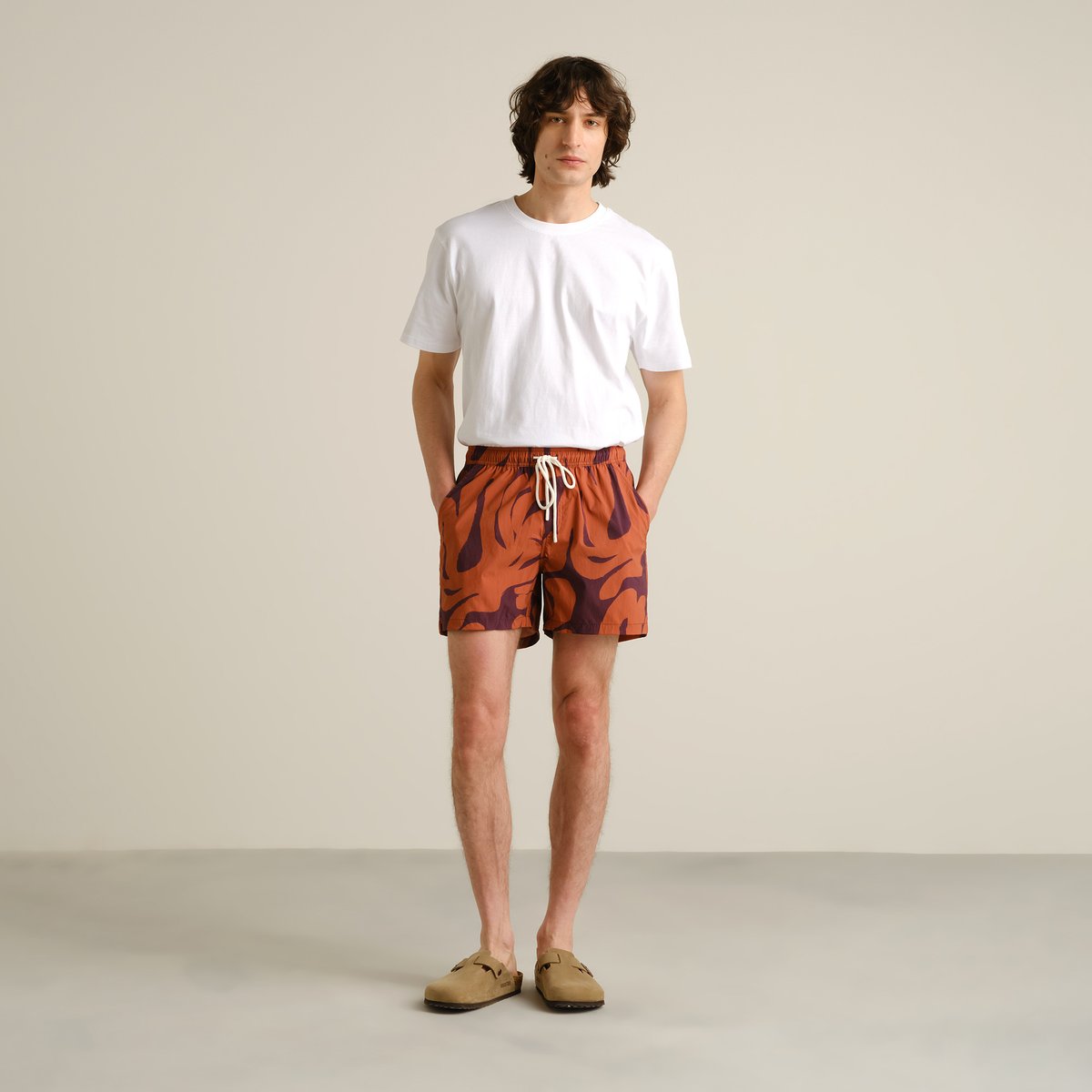 Swim Shorts Birka Abstract Coral Fig Red