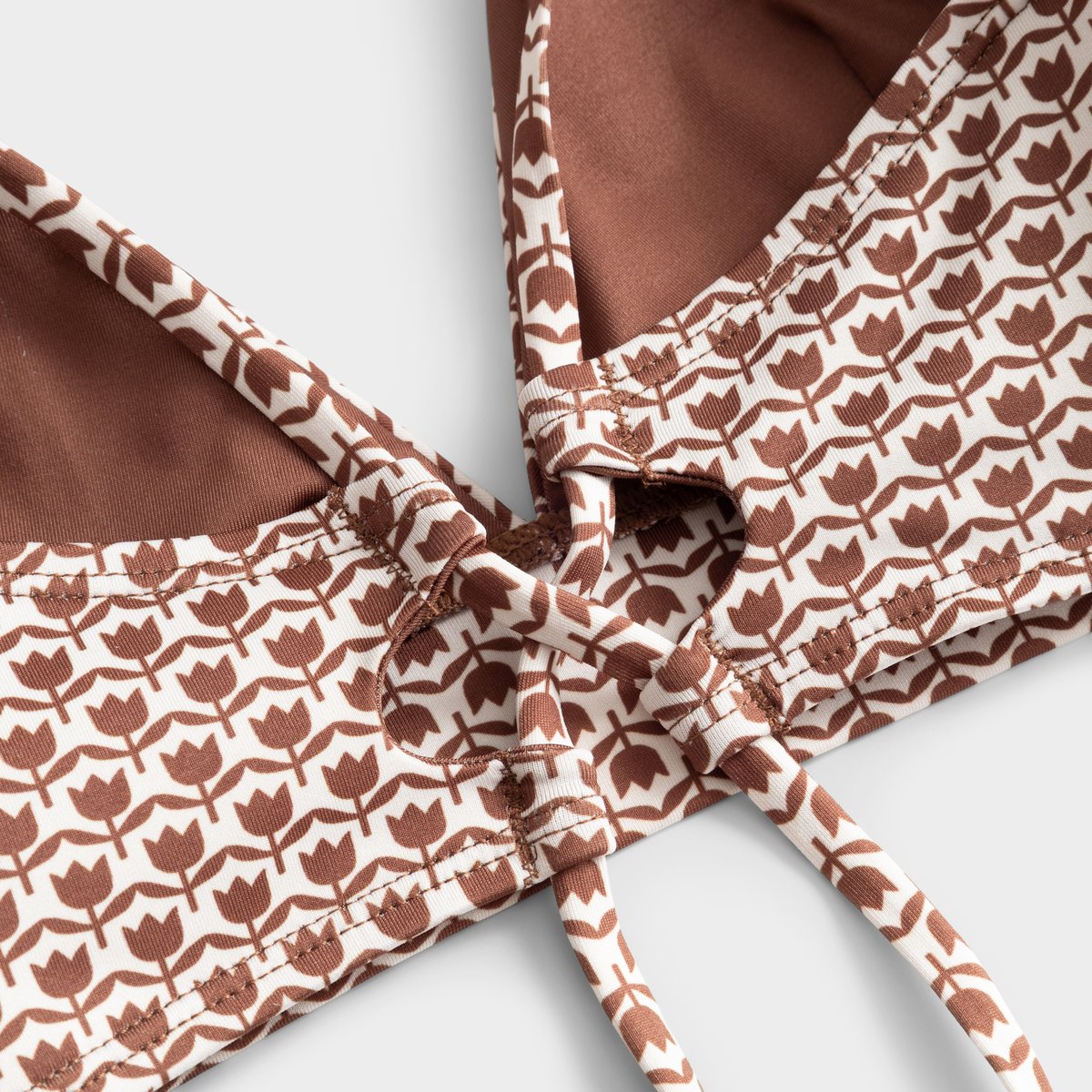 Bikini Top Alva Tulips Cappuccino Brown