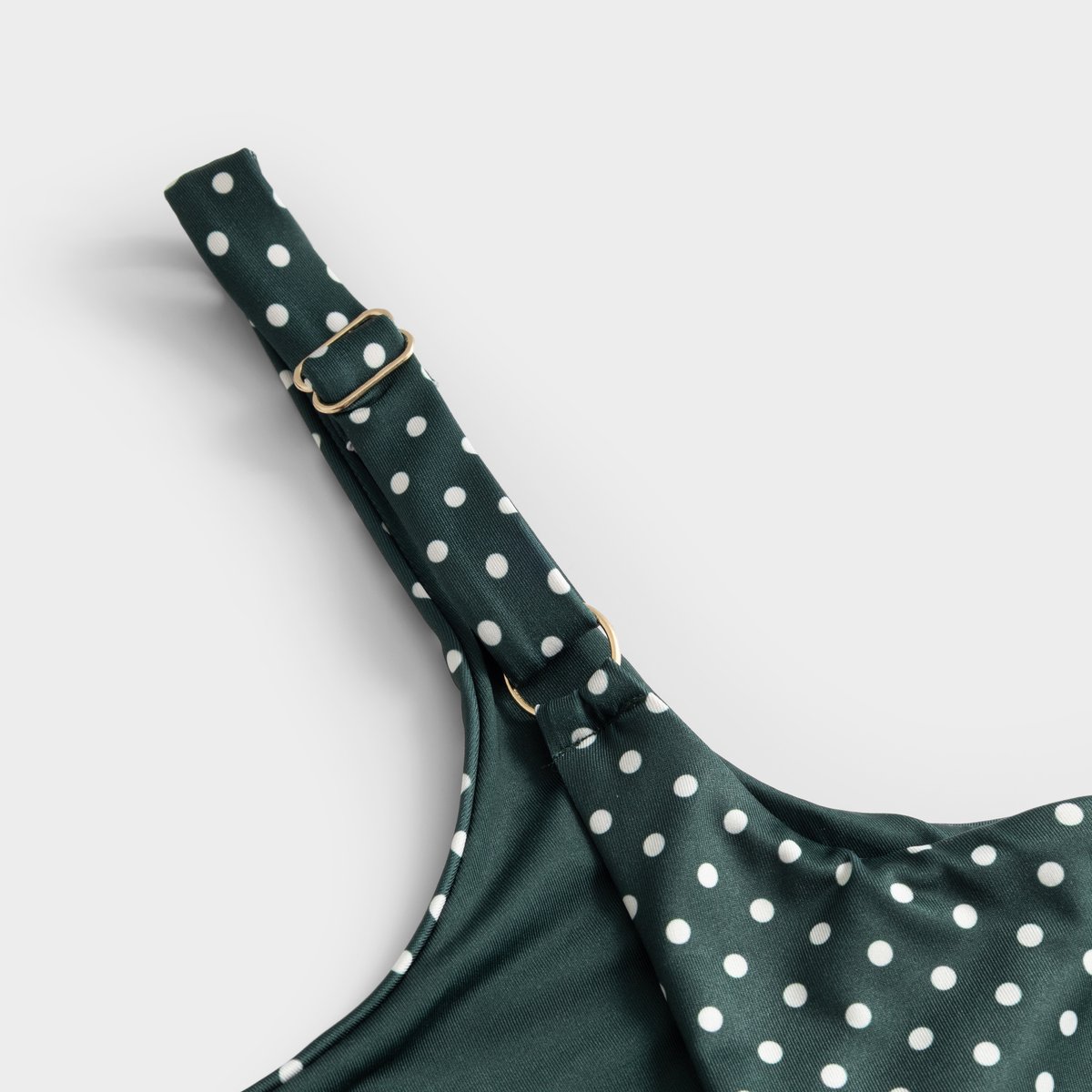 Swimsuit Simrishamn Polkadots Dark Green