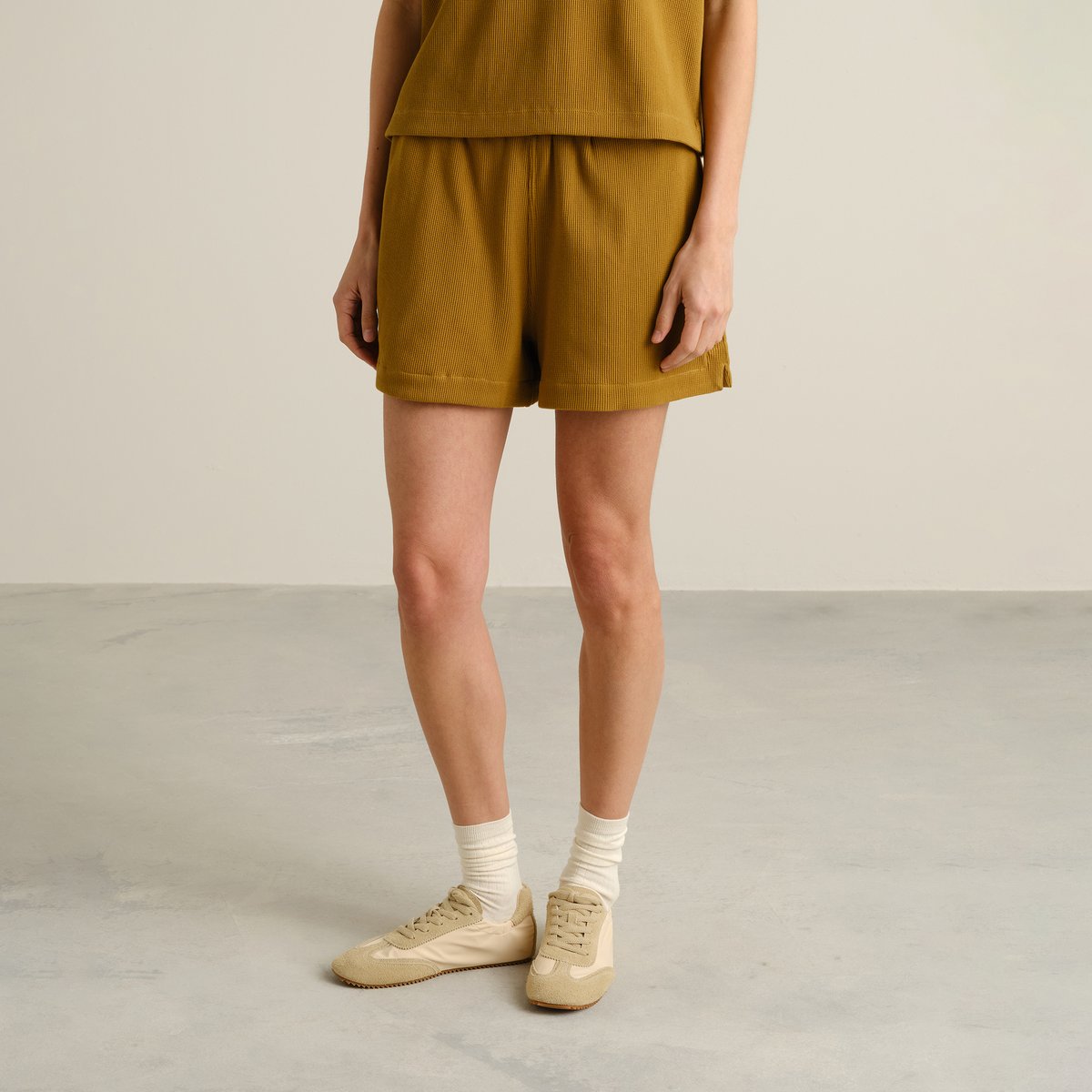 Shorts Aspudden Waffle Bronze Yellow