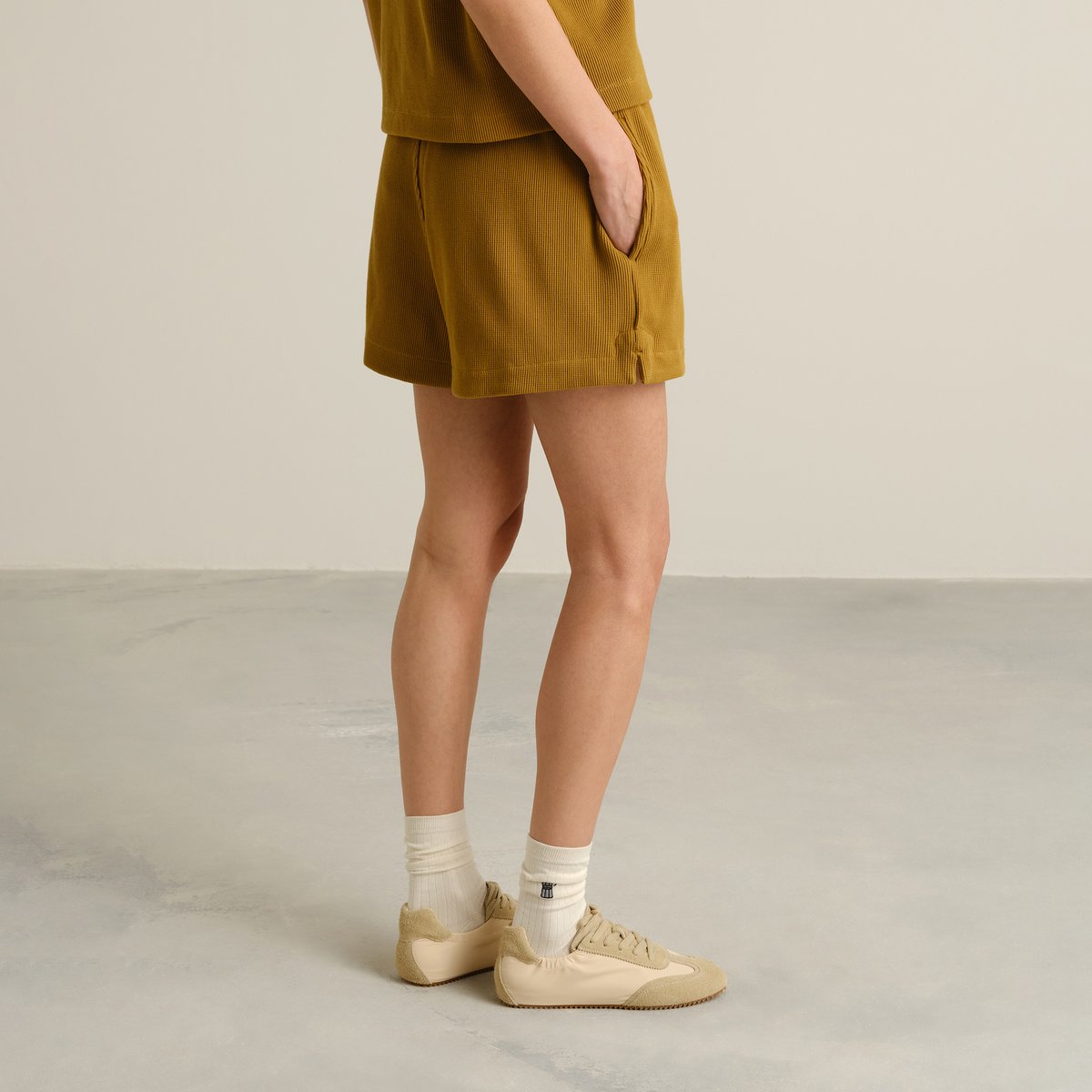 Shorts Aspudden Waffle Bronze Yellow