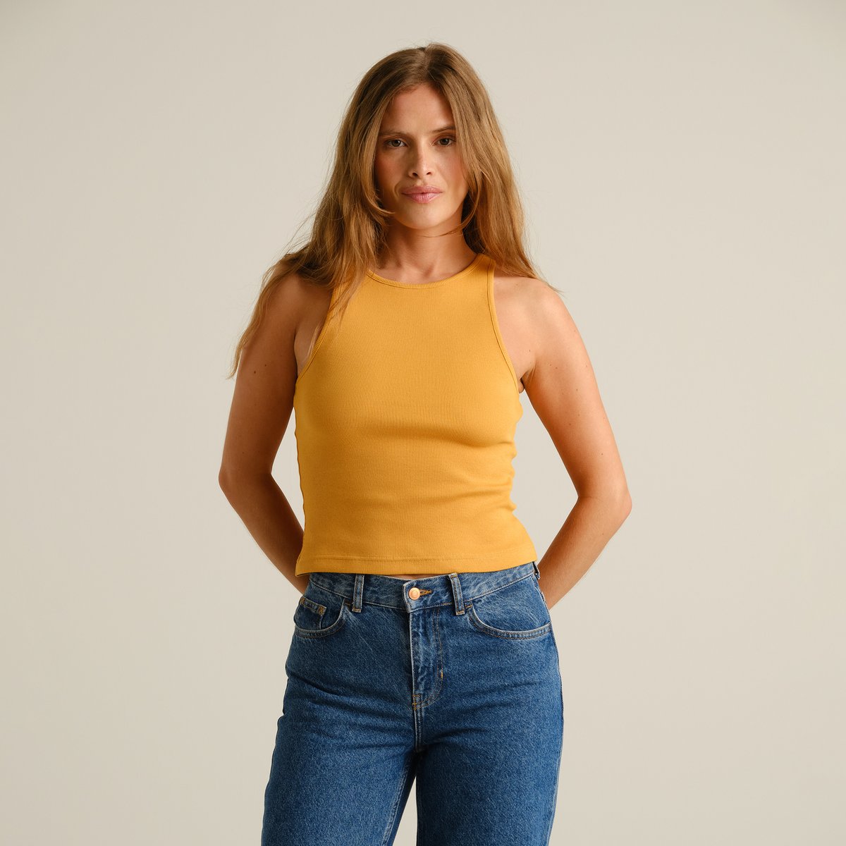Rib Top Valdermarsvik Amber Yellow