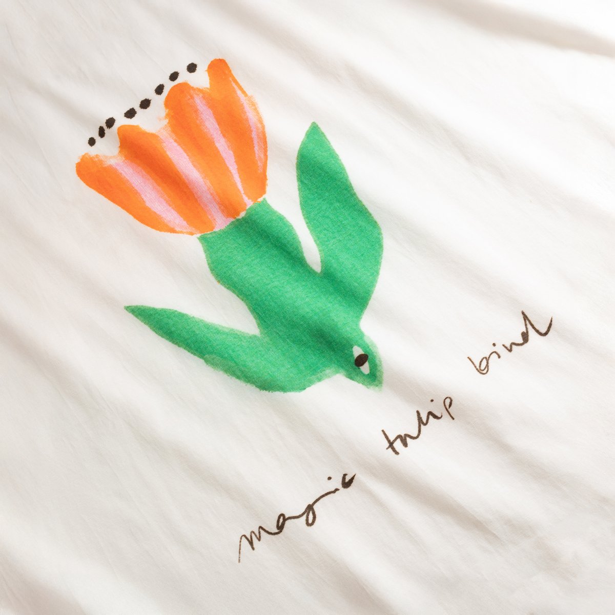 T-shirt Vadstena Magic Tulip Bird Off-White