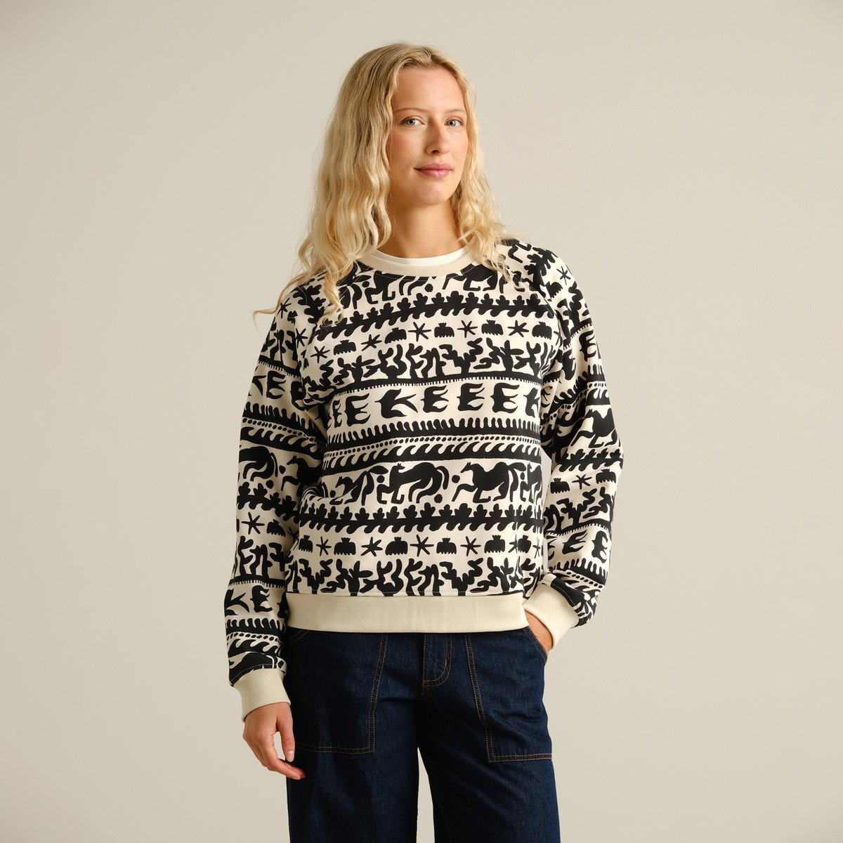 Sweatshirt Ystad Beach Gallop Egg White