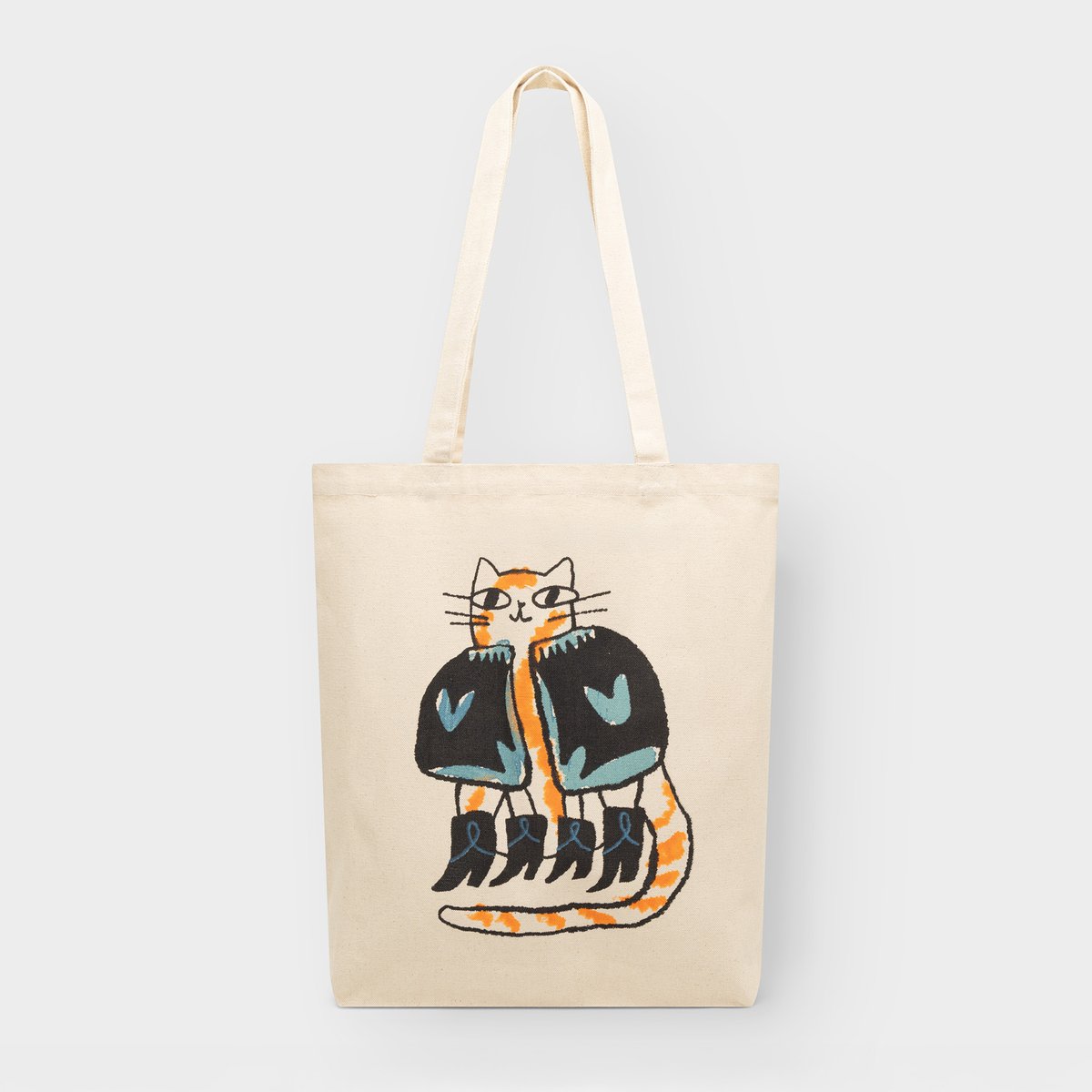 Tote Bag Torekov Cowboy Cat Off-White