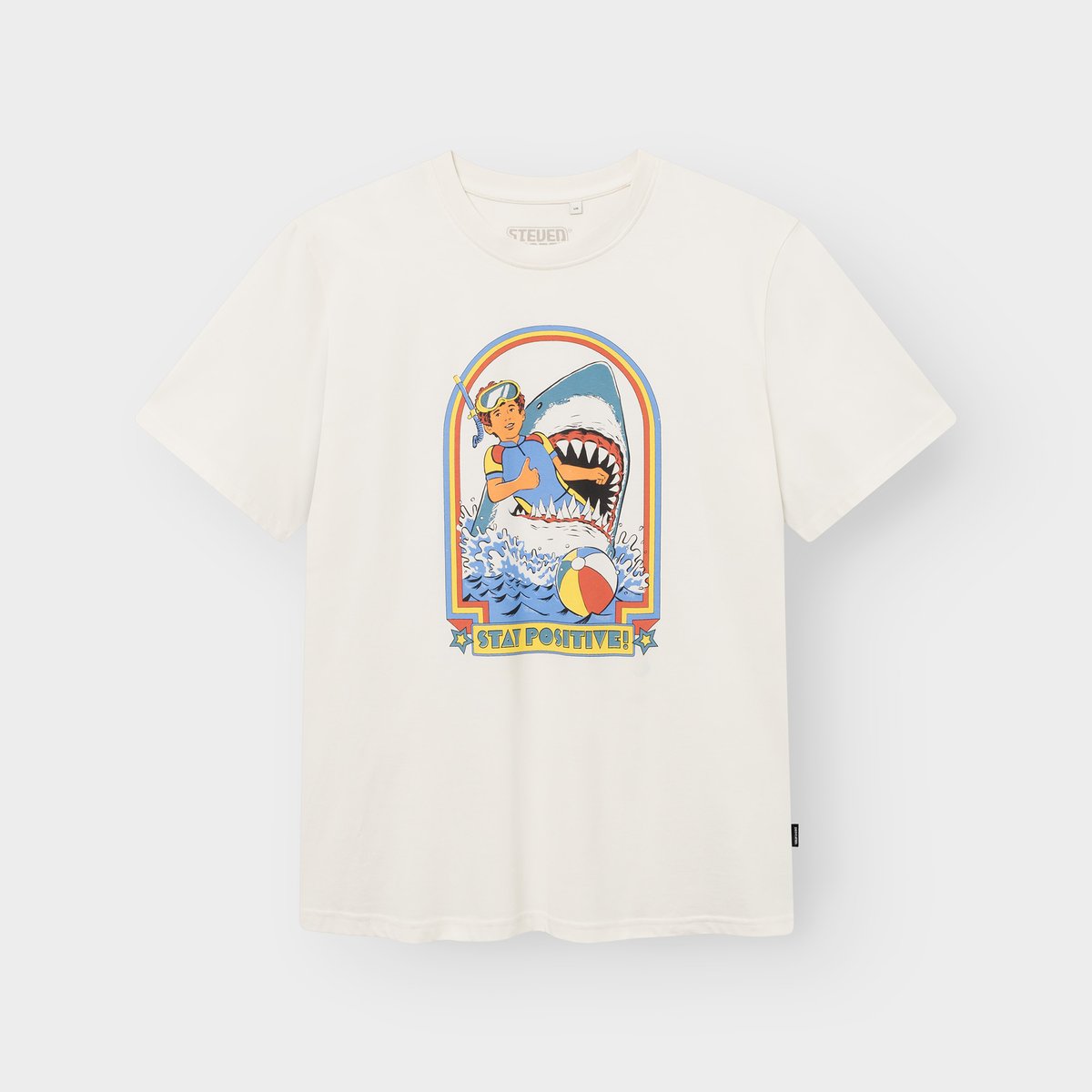 T-shirt Stockholm Stay Positive Off-White