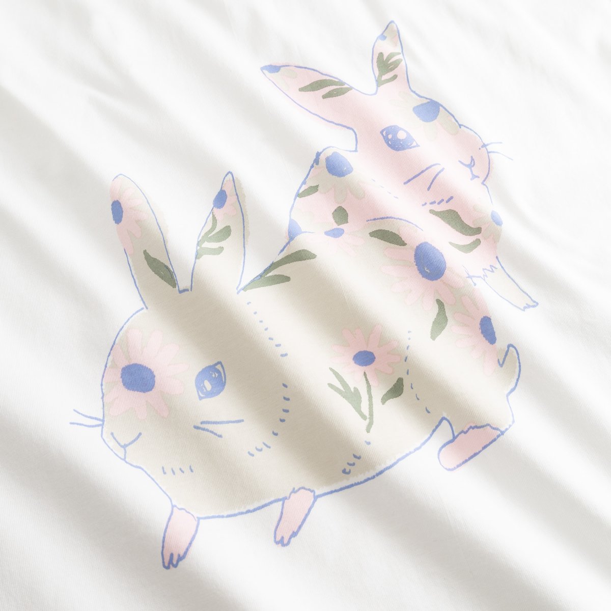 T-shirt Visby Flower Bunnies White