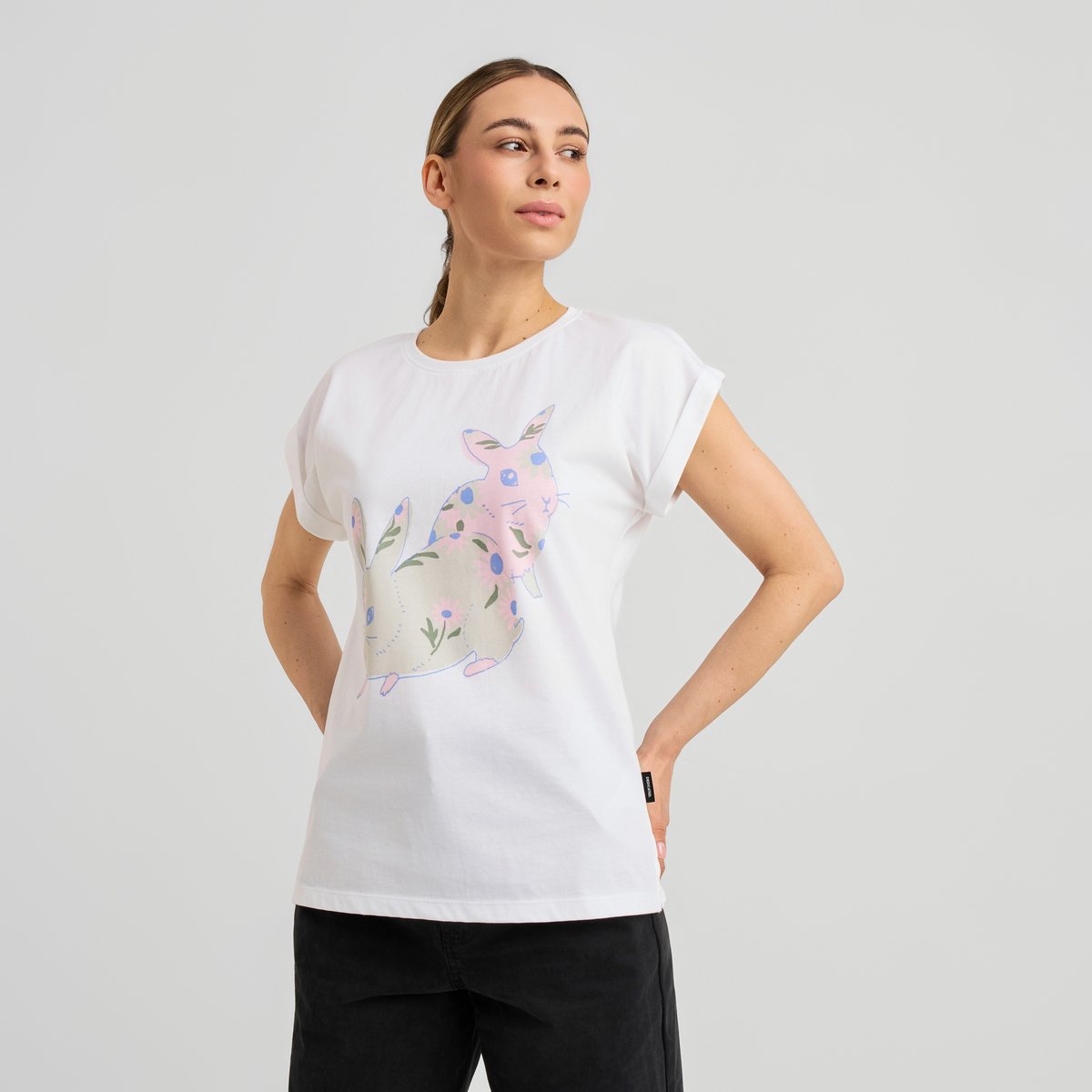 T-shirt Visby Flower Bunnies White
