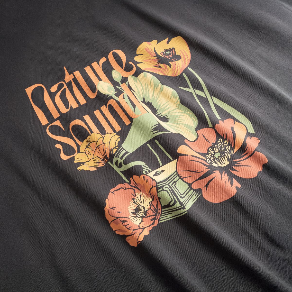 T-shirt Vadstena Nature Sound Charcoal