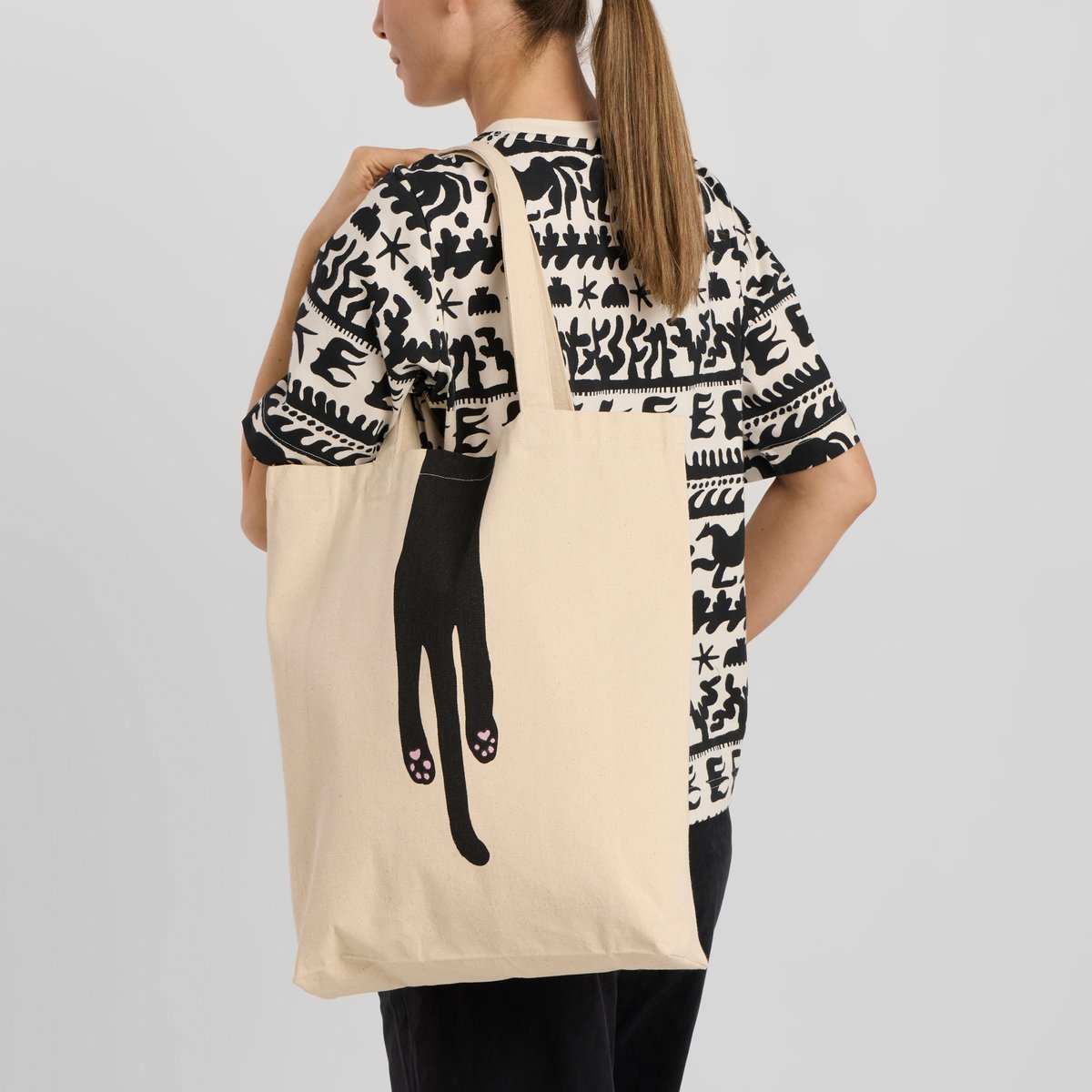 Tote Bag Torekov Long Cat Off-White