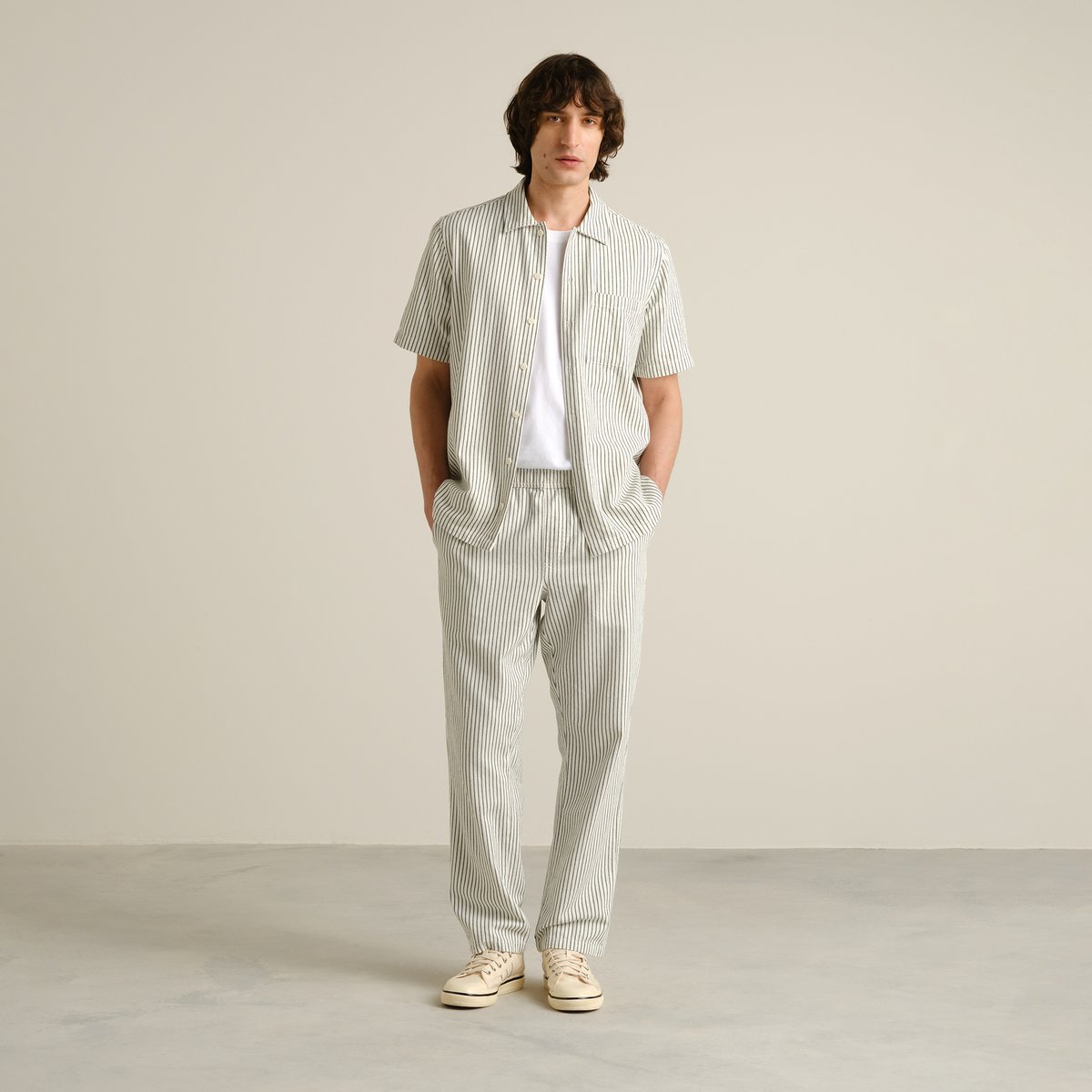 Pants Borrby Work Stripe Forest Green