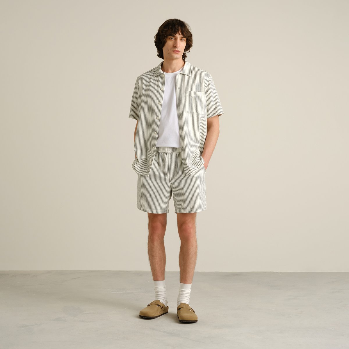 Shorts Sibbarp Work Stripe Forest Green