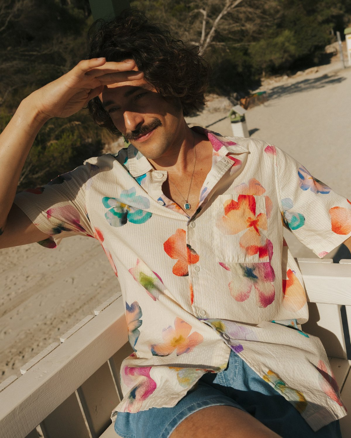Shirt Brantevik Flower Cut Egg White