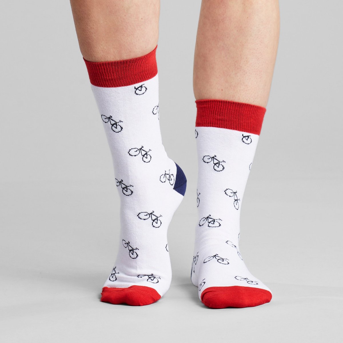 Socks Sigtuna Bike Pattern White