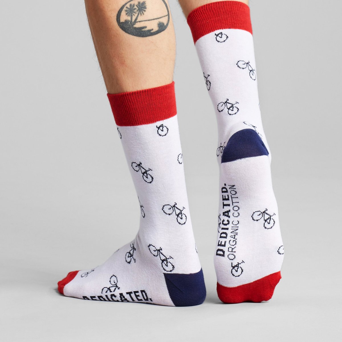 Socks Sigtuna Bike Pattern White