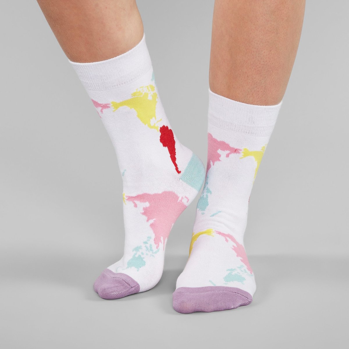 Socks Sigtuna World Map White