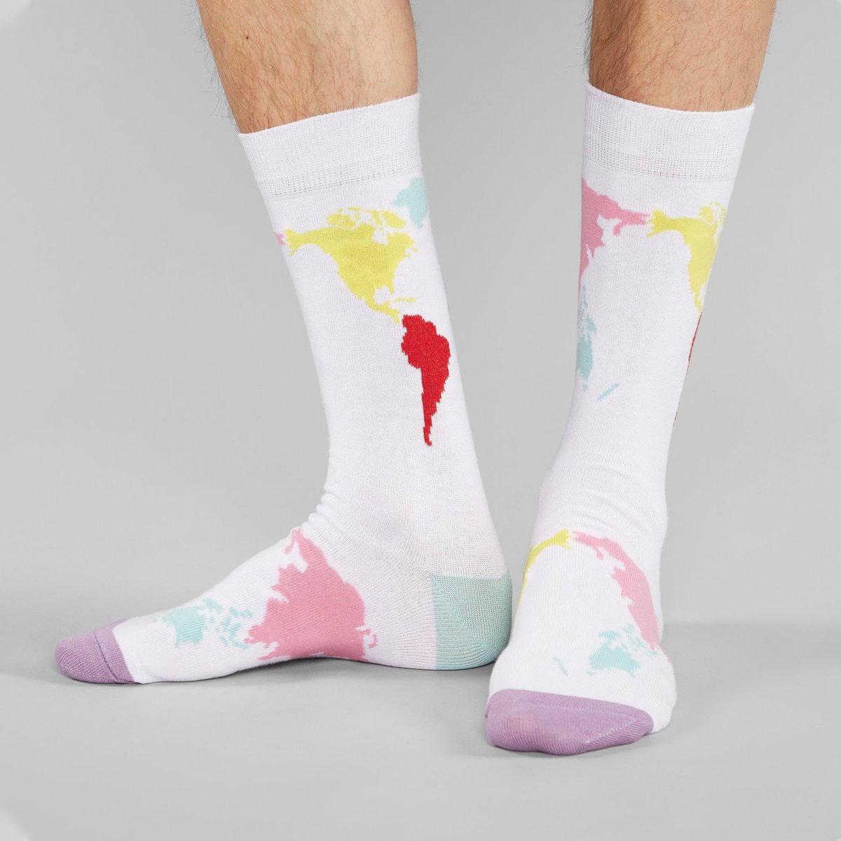 Socks Sigtuna World Map White
