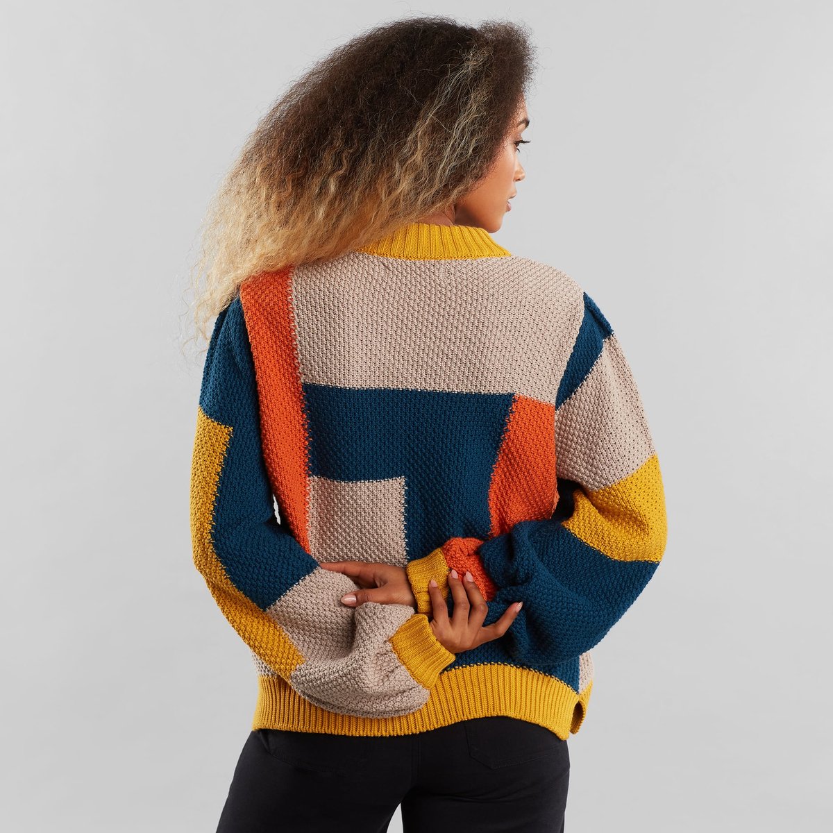 Sweater Knitted Rutbo Blocks Multi Color