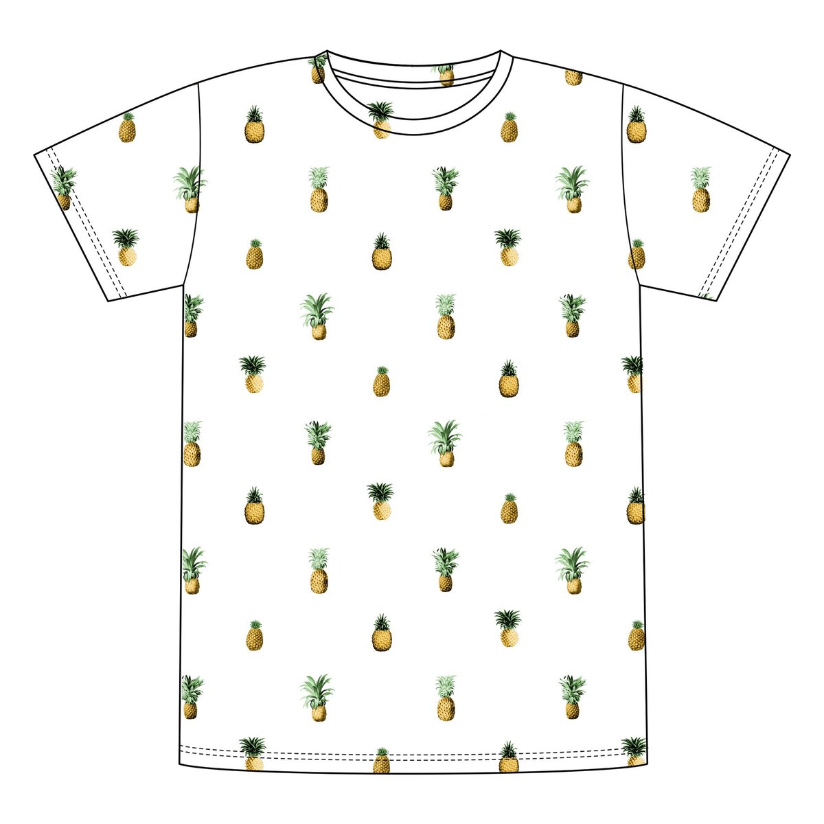 T-shirt Stockholm Pineapples White