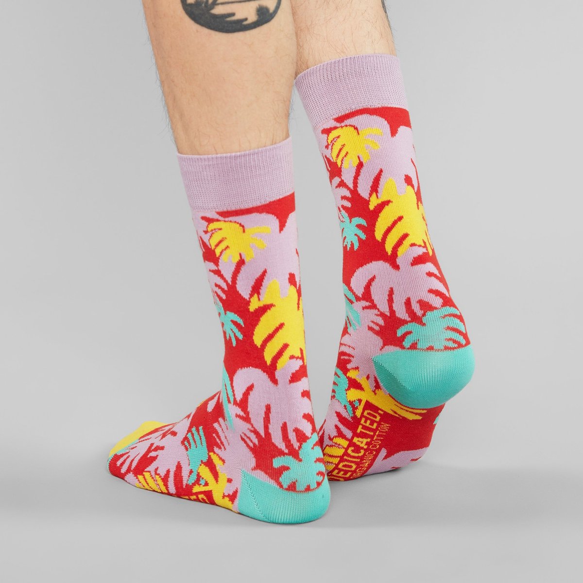 Socks Sigtuna Monstera Red