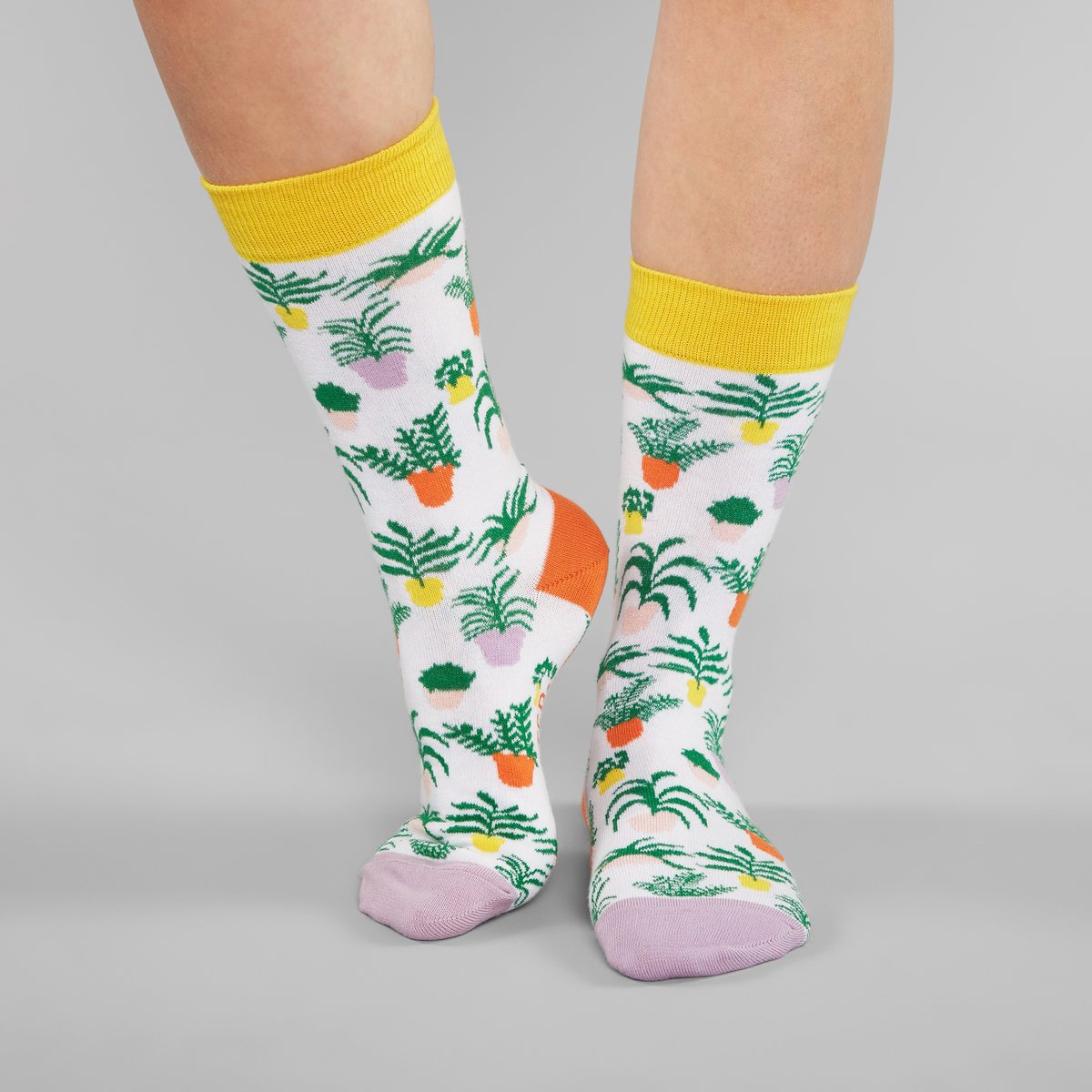 Socks Sigtuna Plants White