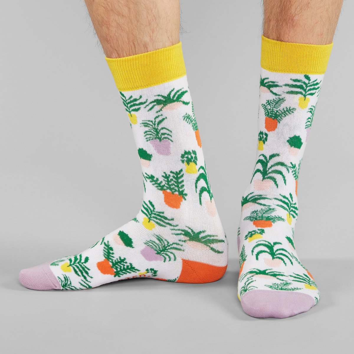 Socks Sigtuna Plants White