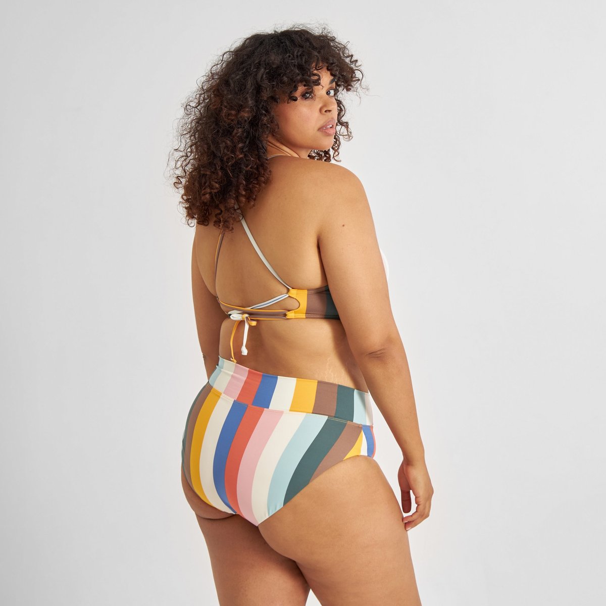 Bikini Pants Slite Stripes Multi Color