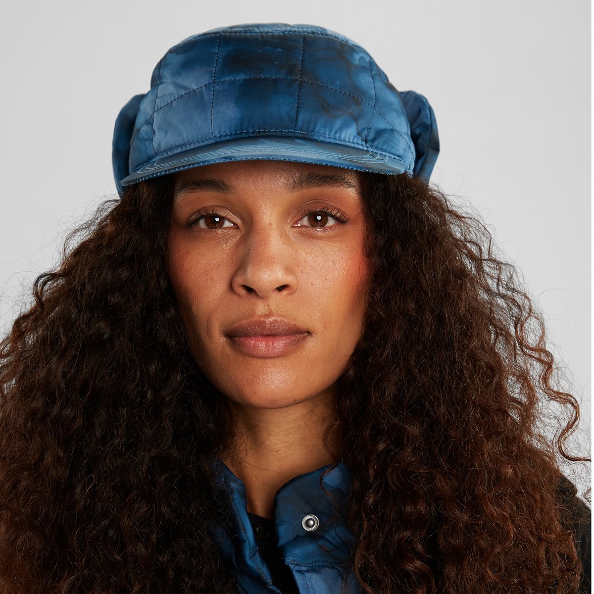 Earflap Cap Jokkmokk Abstract Ink Blue