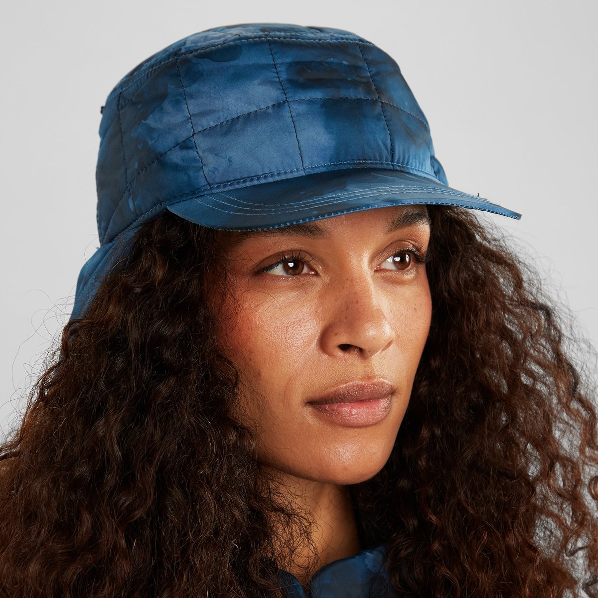 Earflap Cap Jokkmokk Abstract Ink Blue